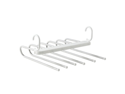 Perchero plegable multifuncional de acero inoxidable de 6 niveles para armario - Blanco