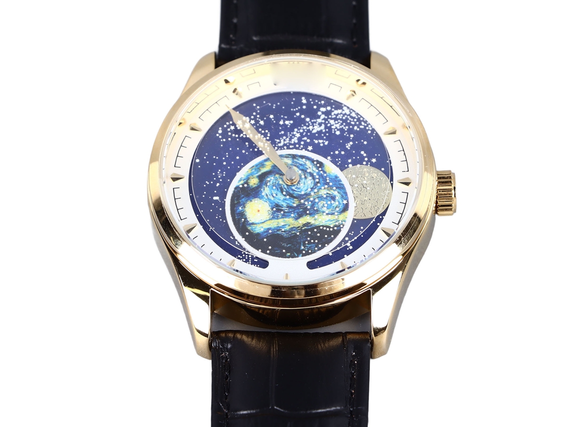 Reloj De Cuarzo Para Hombre Con Esfera Estrellada, Correa De Cuero, Resistente Al Agua, A La Moda.