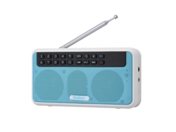 Rádio Rolton E500 Estéreo Portátil Coluna Fm Clear Bass Dual Track Tf Card Usb Music Player Azul
