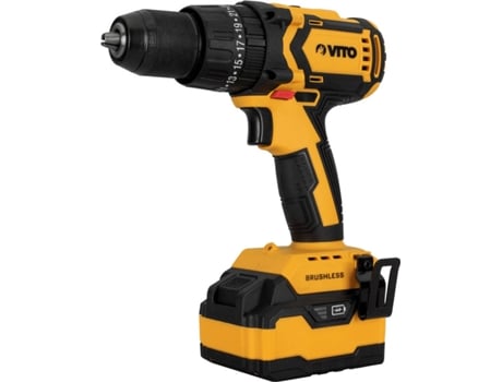 Taladro VITO Atornillador Percutor Brushless Sin Cable 20V 2 Bat-4.0Ah (220 x 85 x 235 mm)
