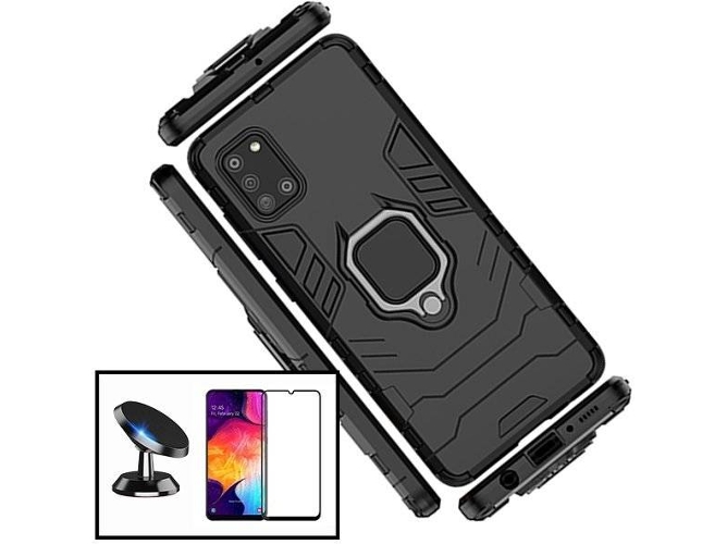 Funda + Protector + Soporte Samsung Galaxy A31 Military Defender (Transparente)