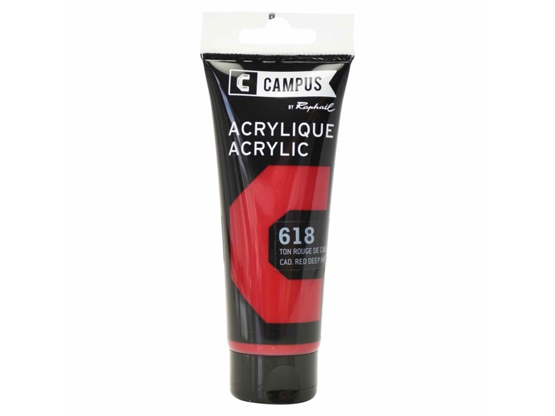 Tinta Acrílica CAMPUS (Rojo Cadmio Oscuro N°618 - 100ml)