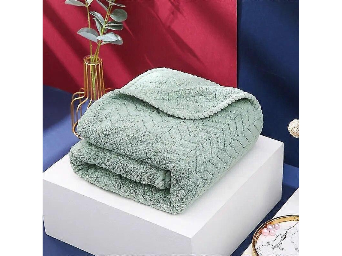Toalla gruesa sin pelusa, de terciopelo coral de secado rápido, para el cabello y absorbente para el lavado facial. Rosewell