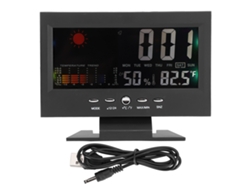 Termómetro Higrómetro Digital Multifuncional Con Reloj, Calendario Y Pantalla Lcd Retroiluminada Para Uso En Interiores Y Exteriores.