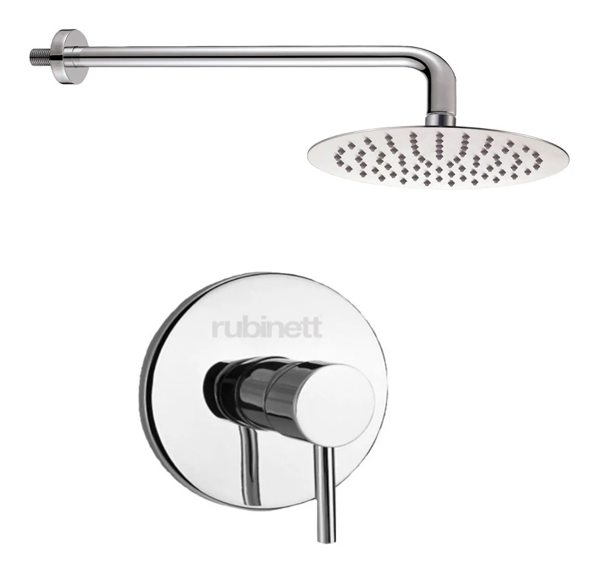 Conjunto De Banheiro Chuveiro 25cm Monocomando Aço Inox Cromadovayotoy