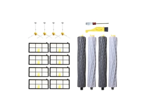1 conjunto de escovas de rolo + kit de filtros hepa para irobot roomba