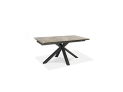 Mesa Extensible de 160Cm a 240Cm Moderna Tapa Cerámica sobre Vidrio Templado Mármol Antracita SOLOLED
