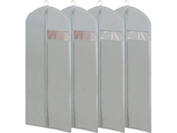 4 fundas para ropa, transpirables y resistentes al polvo, con ventana transparente, de Digitallab (gris/60 x 150 cm)