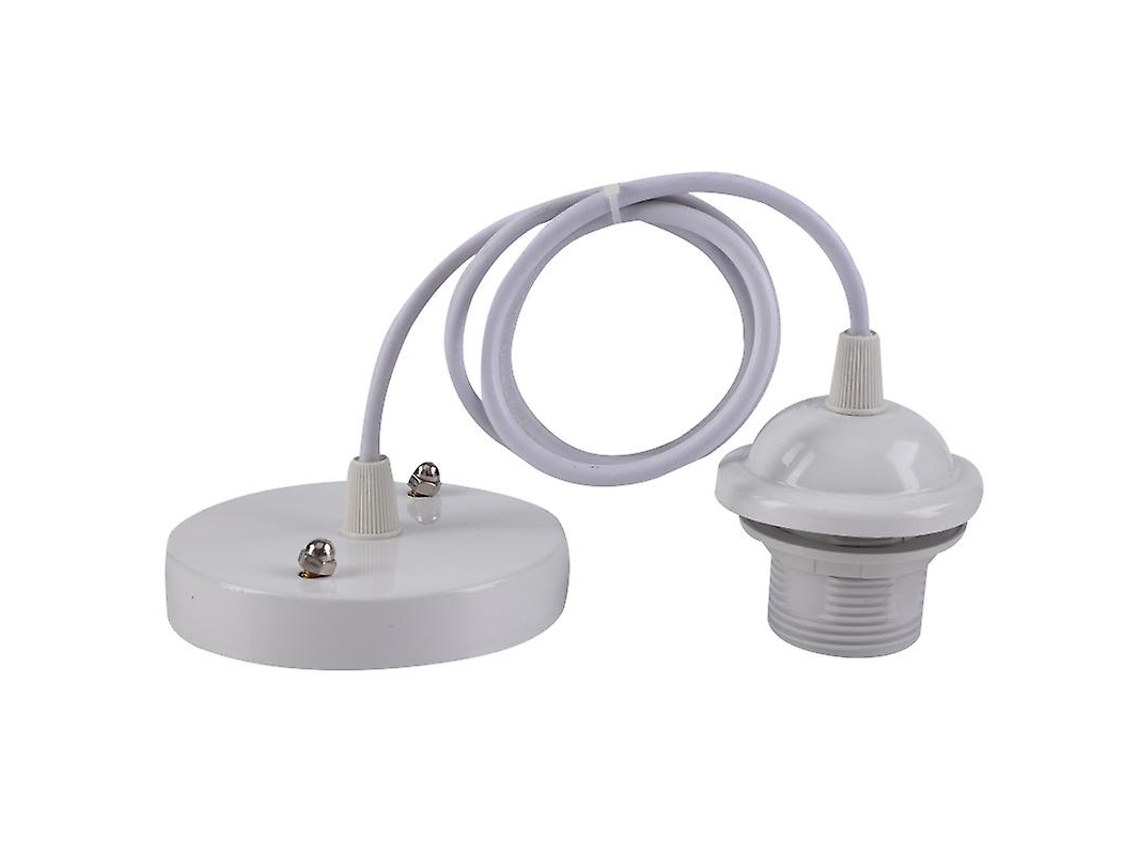 Rebe-lámpara Colgante E27, Cable Textil Ajustable 100cm, Compatible Con Abatimiento, Ideal Para Cocina, Blanco