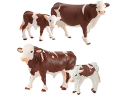 Juego De 4 Figuras De Animales De Granja De Pvc Blanco, Juguetes Educativos Para Niños Y Niñas Que