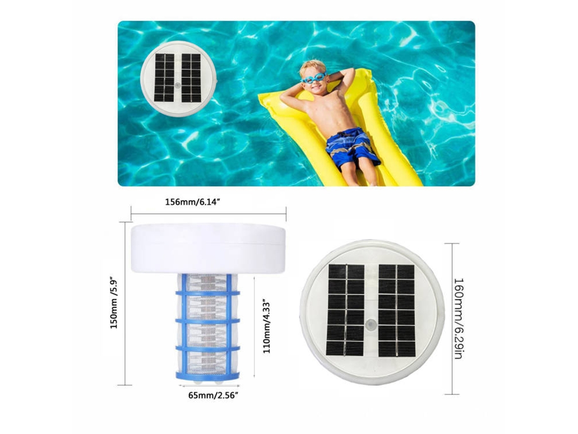 Ionizador solar para piscinas con cobre que elimina las algas