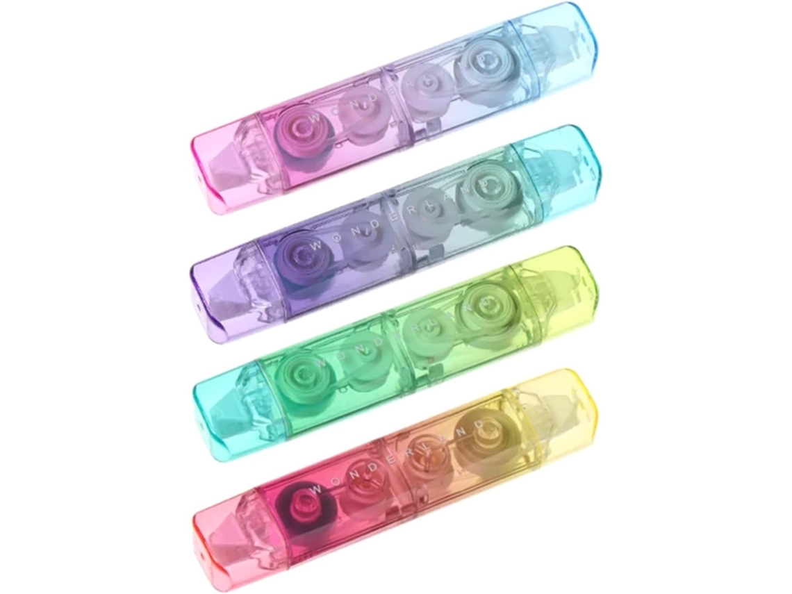 Juego De 4 Rodillos Correctores 2 En 1 Y Cinta Adhesiva De Doble Extremo Para