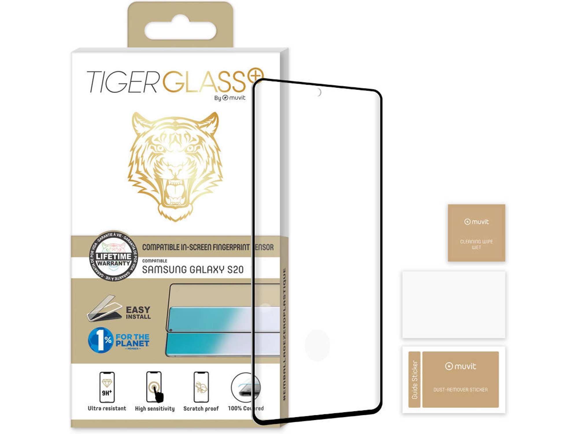 Protector de Pantalla de Cristal Templado Samsung Galaxy S20 MUVIT TGTPG0075 Negro
