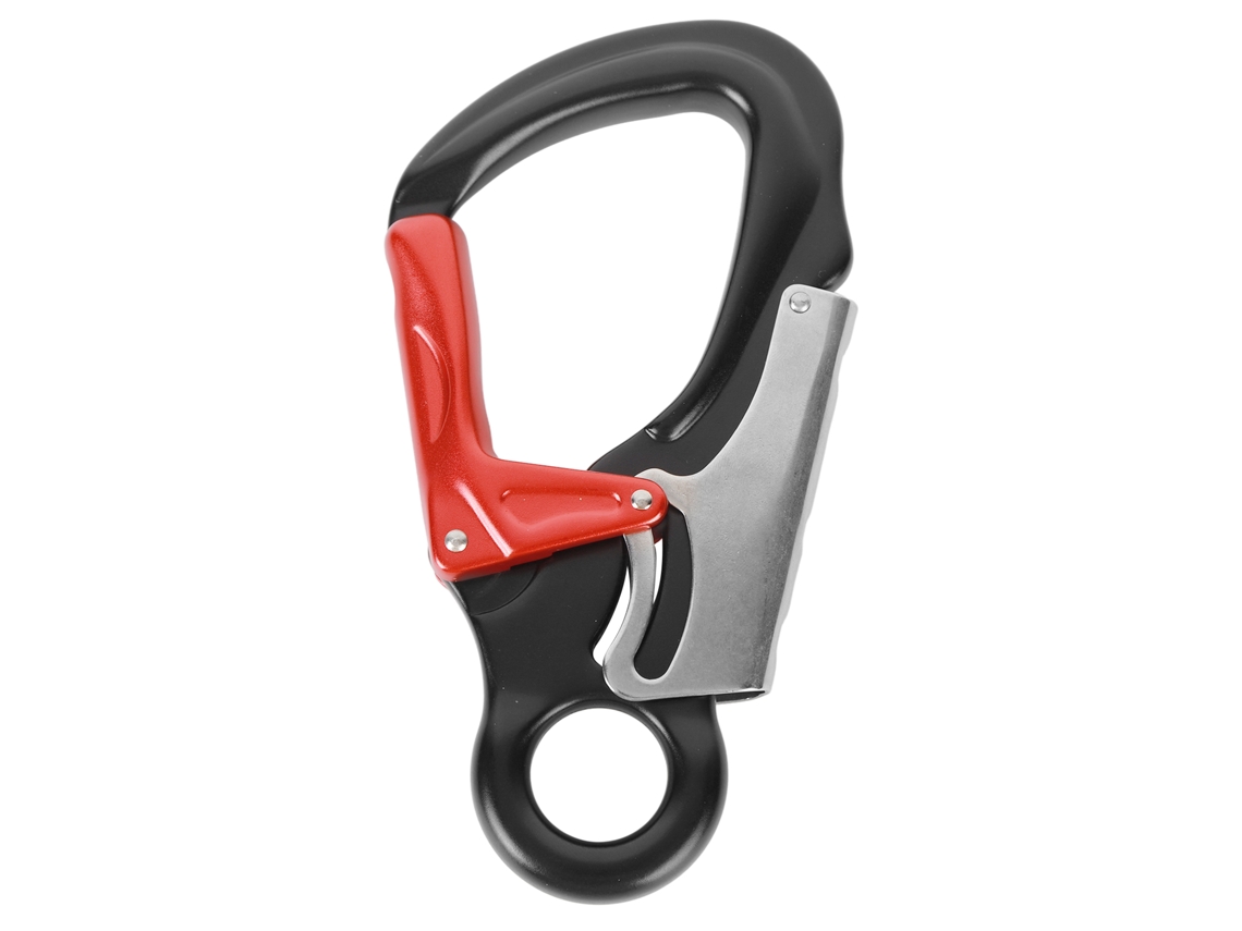 Crampones De Escalada De Alta Resistencia De 35 Kn Con Forma De D Para Escalada En Roca, Rápel Y Montañismo, En Color Negro Y Rojo.