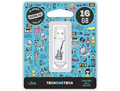 Memoria USB TECH ONE TECH Be Original Crazy Black Guitar (Negro - 16 GB)