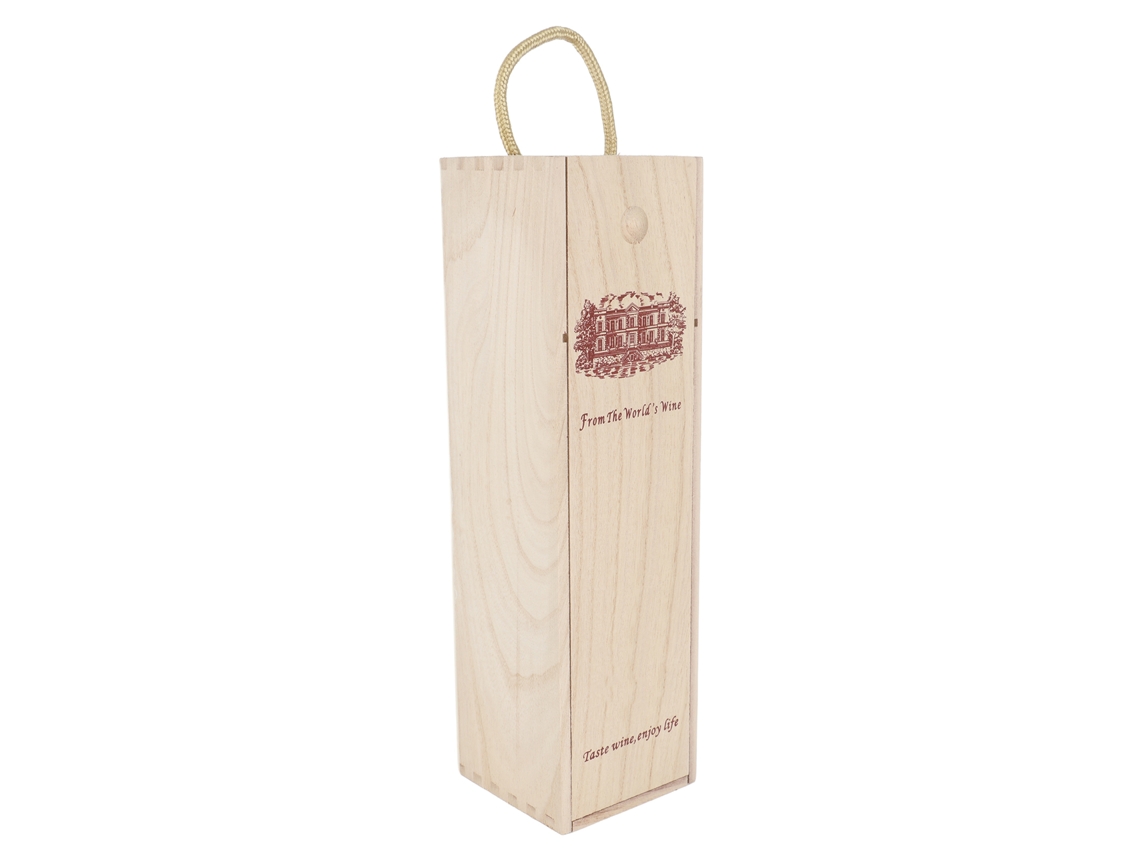 Caja De Madera Decorativa Portátil Para Vino Tinto, Ideal Para Almacenamiento Y Regalo - Delicada