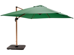 Parasol De 3x3m Y 4 Losas Para Llenar Con Efecto Madera Verde Cactus