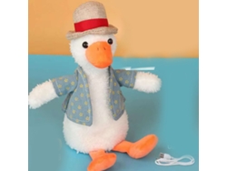 Pato de juguete parlante, repetidor de canciones con música y flauta dulce que baila.