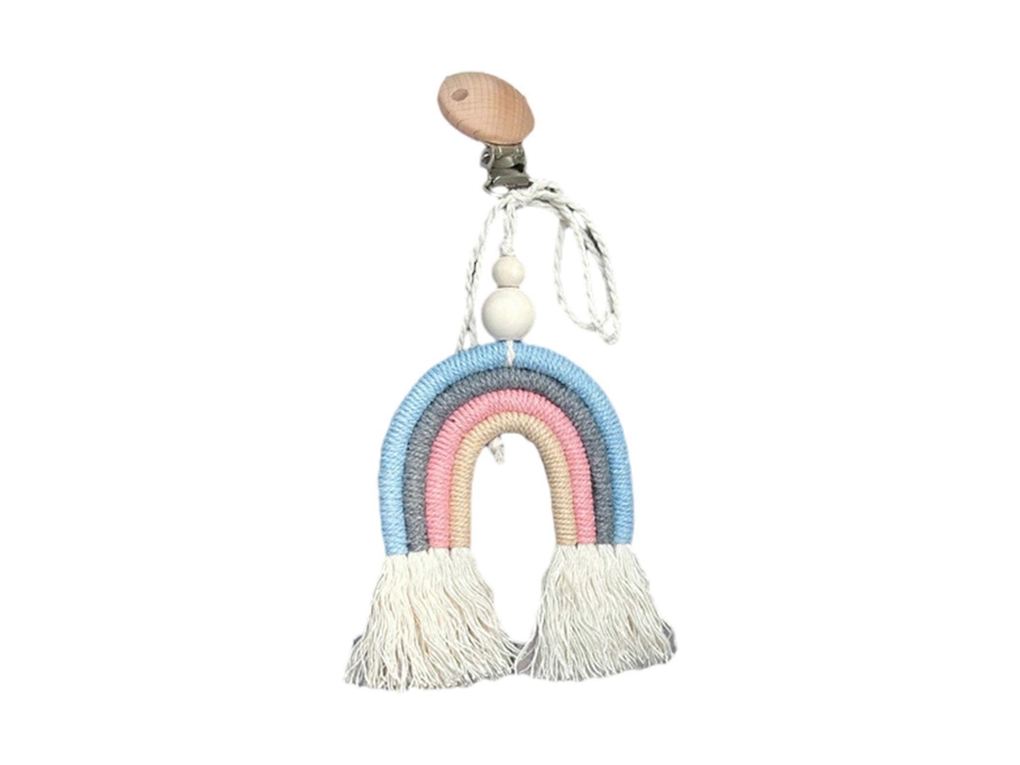 Adorno de arcoíris para cochecito de bebé, decoración de cuna con flecos, decoración para cochecito de bebé, arcoíris colgante.