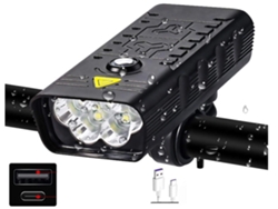 Luces de bicicleta 10.000 Mah Luz de bicicleta Usb recargable 3.000 lúmenes Faro de bicicleta 5T6 Led Super brillante Linterna F-Black ENZONS