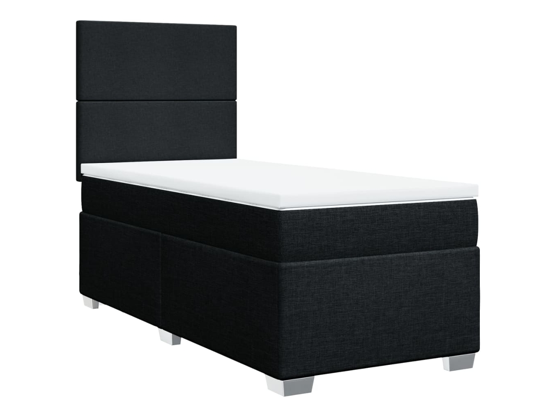 Maison Exclusive - Cama Box Spring Con Colchón Tela Negro 80x200 Cm