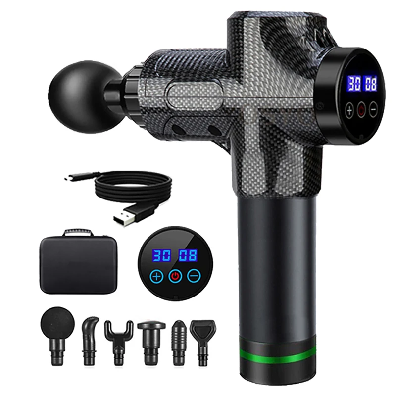 Pistola De Masaje Muscular Profundo (fibra) Masajeador De Impacto Eléctrico Con 30 Niveles De Masaje Muscular Profundo