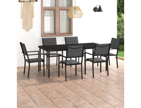 Conjunto 7 de comedor para jardín VIDAXL acero