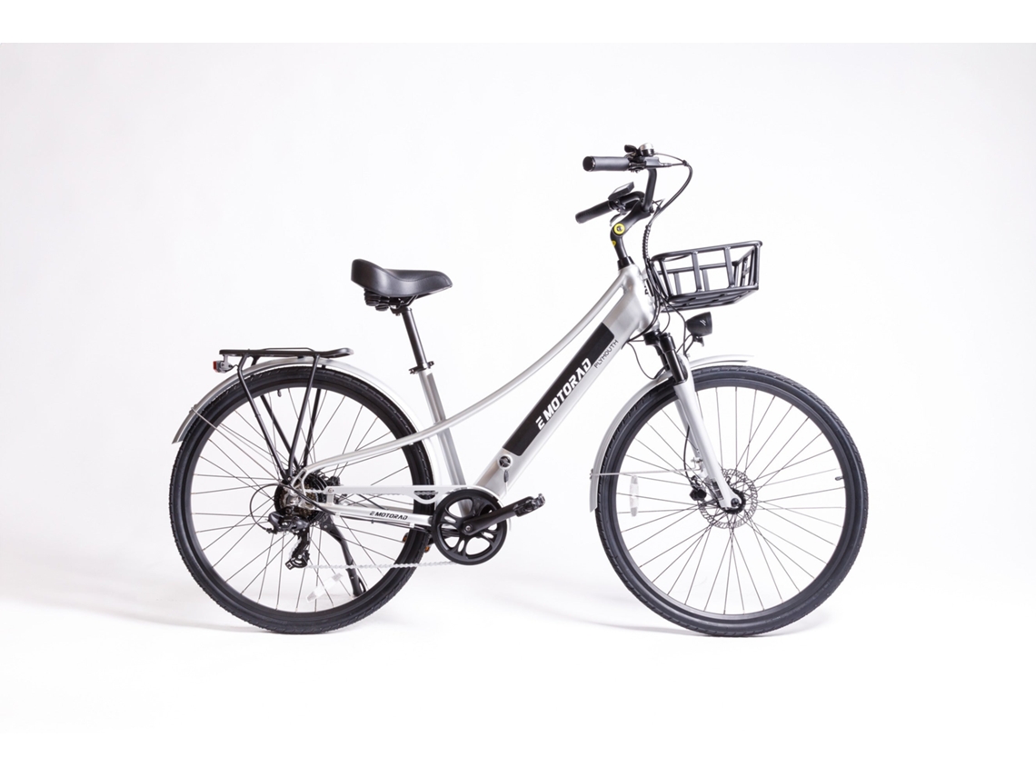 Bicicleta eléctrica Plymouth Silver para adultos, cuadro de aluminio con cuadro bajo | Neumáticos CST 70040c | Motor Emotorad de 36 V y 250 W