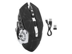 Ratón Gaming Inalámbrico 2.4ghz Usb Óptico Con Retroiluminación Led Recargable Q13midnight Black