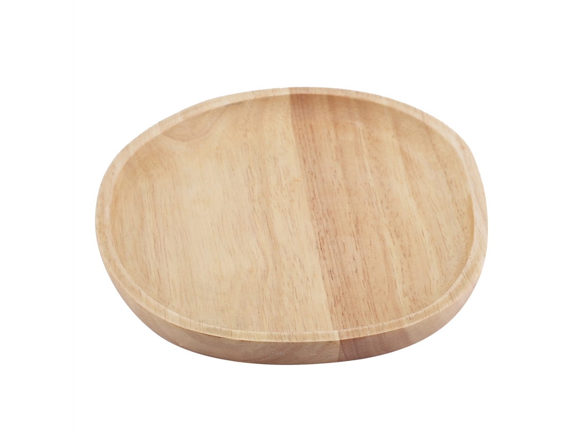 Elegante bandeja de madera natural para servir en restaurantes, hoteles, cafeterías y hogares (grande)