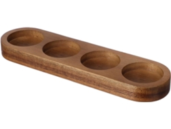 Pp, Para Cocina, Base De Madera Antideslizante Para Molinillo De Pimienta, Soporte De 4 Ranuras Y Especiero Para Mesa