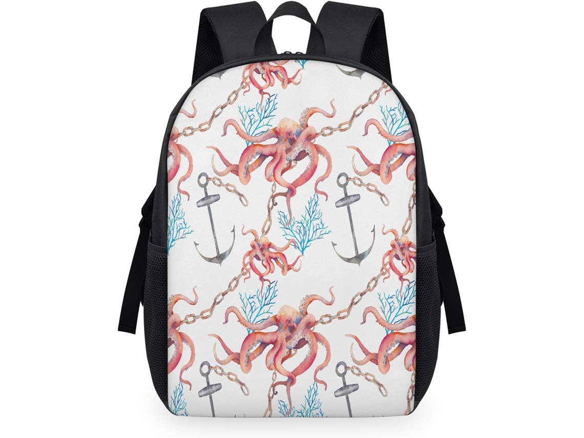 Mochila Tropicallife Diseño Pulpo Ancla Oceánica Para Niños Niñas Hombres Mujeres Multiusos Mochila Escolar