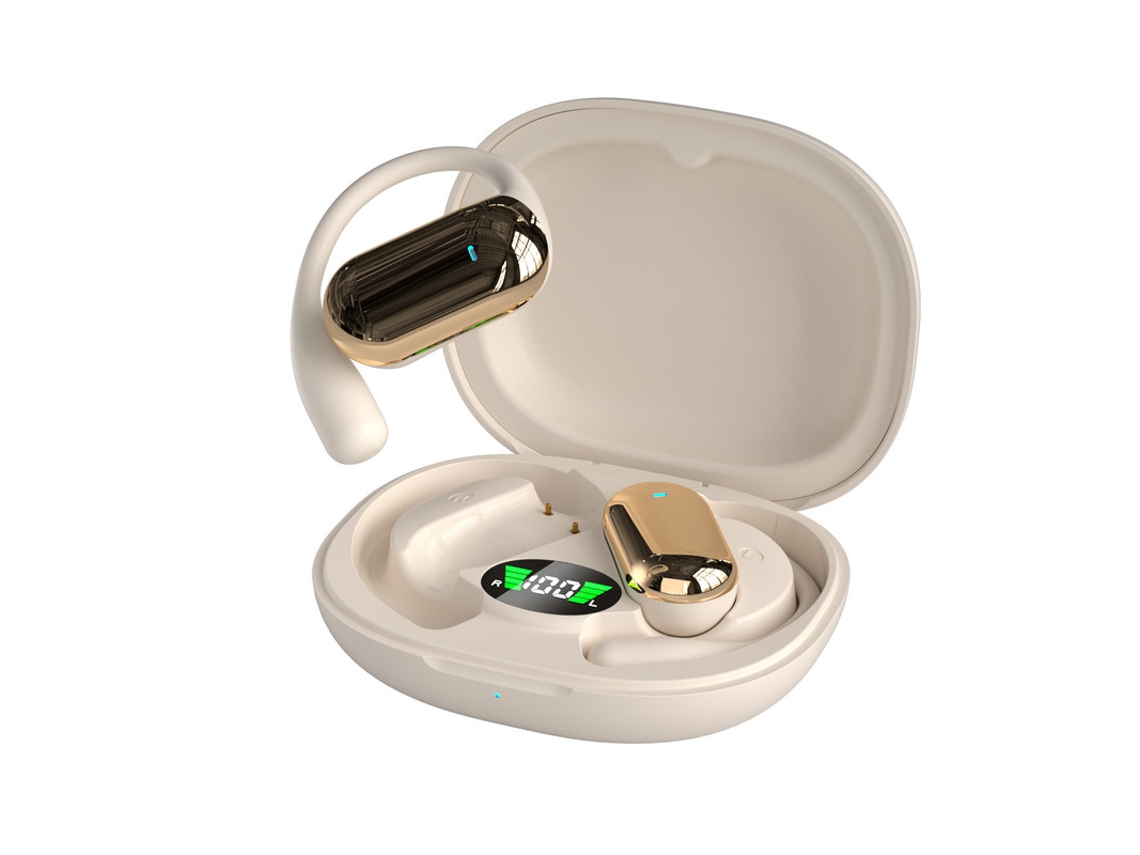 Auriculares Inalámbricos Estéreo Reducción Ruido YIZHOOD Piel Bluetooth Beige