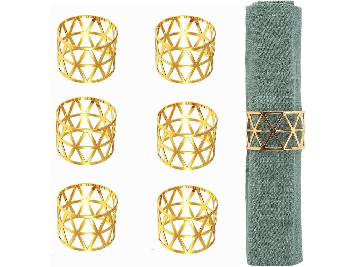 2026-anillos Para Servilletas De Metal, 6 Piezas Buckle Holder Triangular Moderno