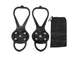 1par/set Grampones Antideslizantes 5 Dientes Agarre Fuerte Duradero Para Zapatos De Escalada Invierno Negro Talla S (24‑34)