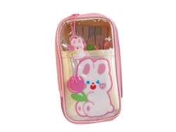 Estuche De Lápices Infantil Transparente De Pvc Con Diseño Cute Multicapa Impermeable Organizador Escolar Cartoon