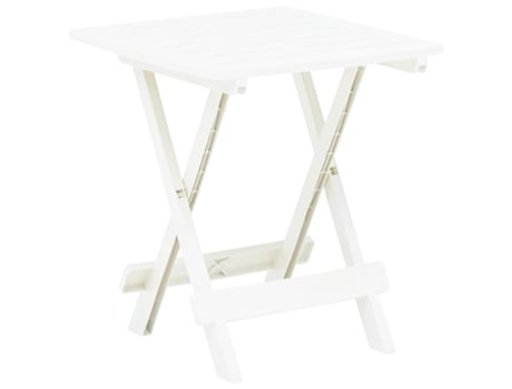 MAISON EXCLUSIVE - Mesa plegable de jardín plástico blanco 45x43x50 cm