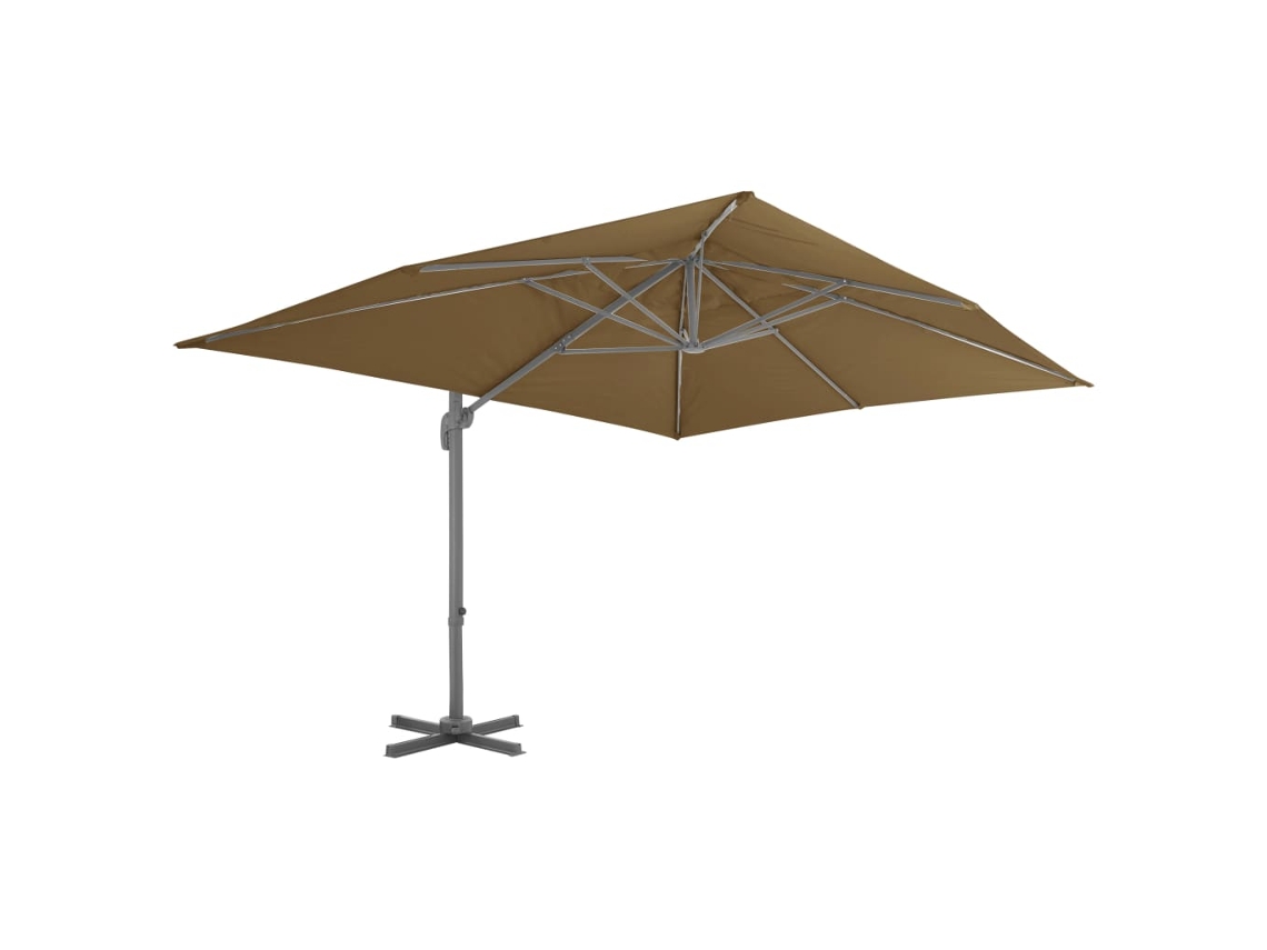 Sombrilla de jardín Cantilever con poste de aluminio MAISON EXCLUSIVE 400x300 cm Gris claro