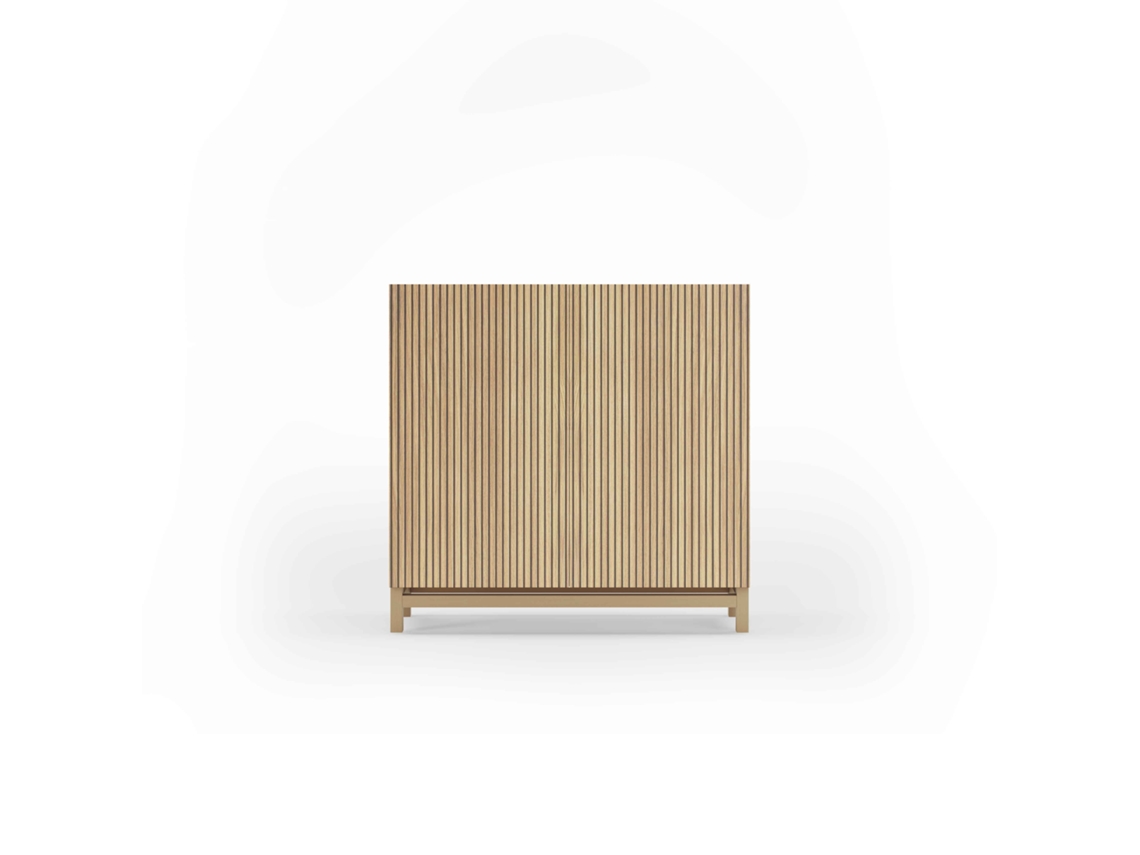 Mueble zapatero HERDASA Hanko Roble dorado, puertas vallado (90 x 90 x 27 cm)