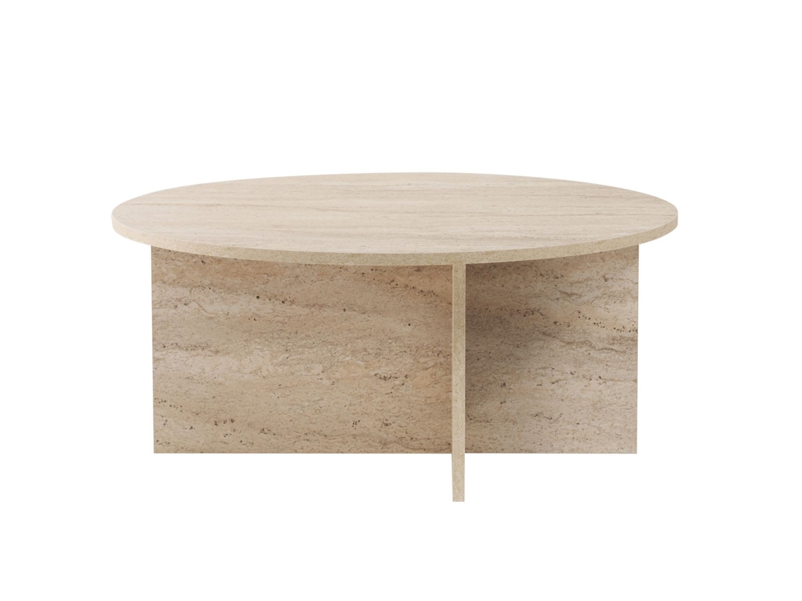 Mesa de centro Soleil Wood 90 x 90 x 40 cm Travertino Hanah Home