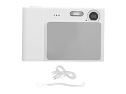 Cámara digital compacta y portátil de 1080p con zoom de 8x, sistema antivibración y batería recargable.
