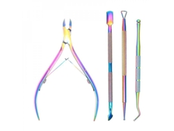 Kit De Herramientas Dnx Para Manicura Y Pedicura Con Cortacutículas, Empujador Y Tijeras De Acero Inoxidable.