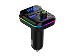 Transmisor de FM YIZHOOD M33 4.2A Dual USB Bluetooth 5.0 MP3 Manos libres TF Card U Reproducción de discos con luz ambiental para iPhone Xiaomi negro