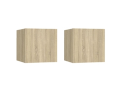 Mesitas de Noche LOVELY HOME Mesinha 2 Pcs 30,5X30X30 Cm Contrapl. Carv. Sonoma