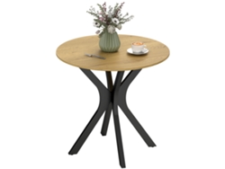 Mesa de comedor redonda, madera natural, 78 cm