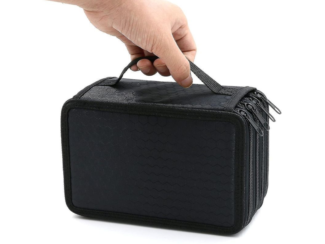 Estuche para lápices con cremallera, 4 capas y 72 compartimentos, fabricado en tela Oxford con asa de transporte (modelo 2026).