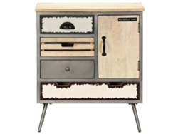 Maison Exclusive - Aparador De Madera Maciza De Mango Y Acero 65x33x76 Cm