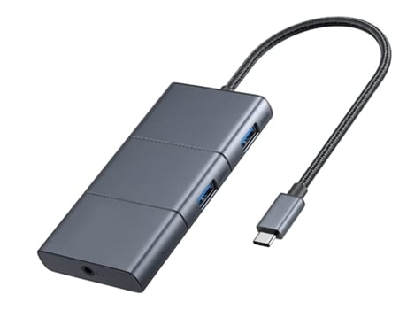 Hub USB C Powerexpand Adaptador USB-C 6 en 1 con HDMI 4K@60Hz Entrega de energía de 100 W 10 Gbps USB-C y 2 puertos USB en gris
