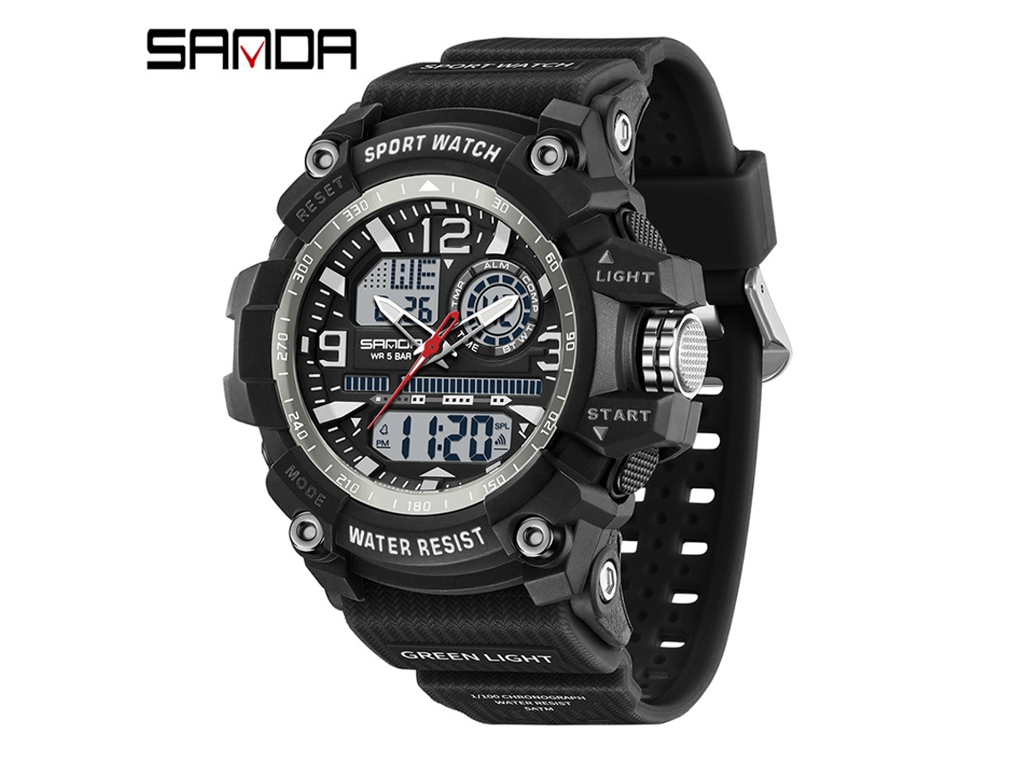 Reloj Electrónico (blanco Y Negro) Con Alarma, Multifuncional, Luminoso, Resistente Al Agua Y A Los Golpes.
