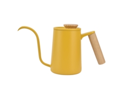 Jarra de café o té de 600 ml con pico de cuello de cisne de acero inoxidable, color amarillo